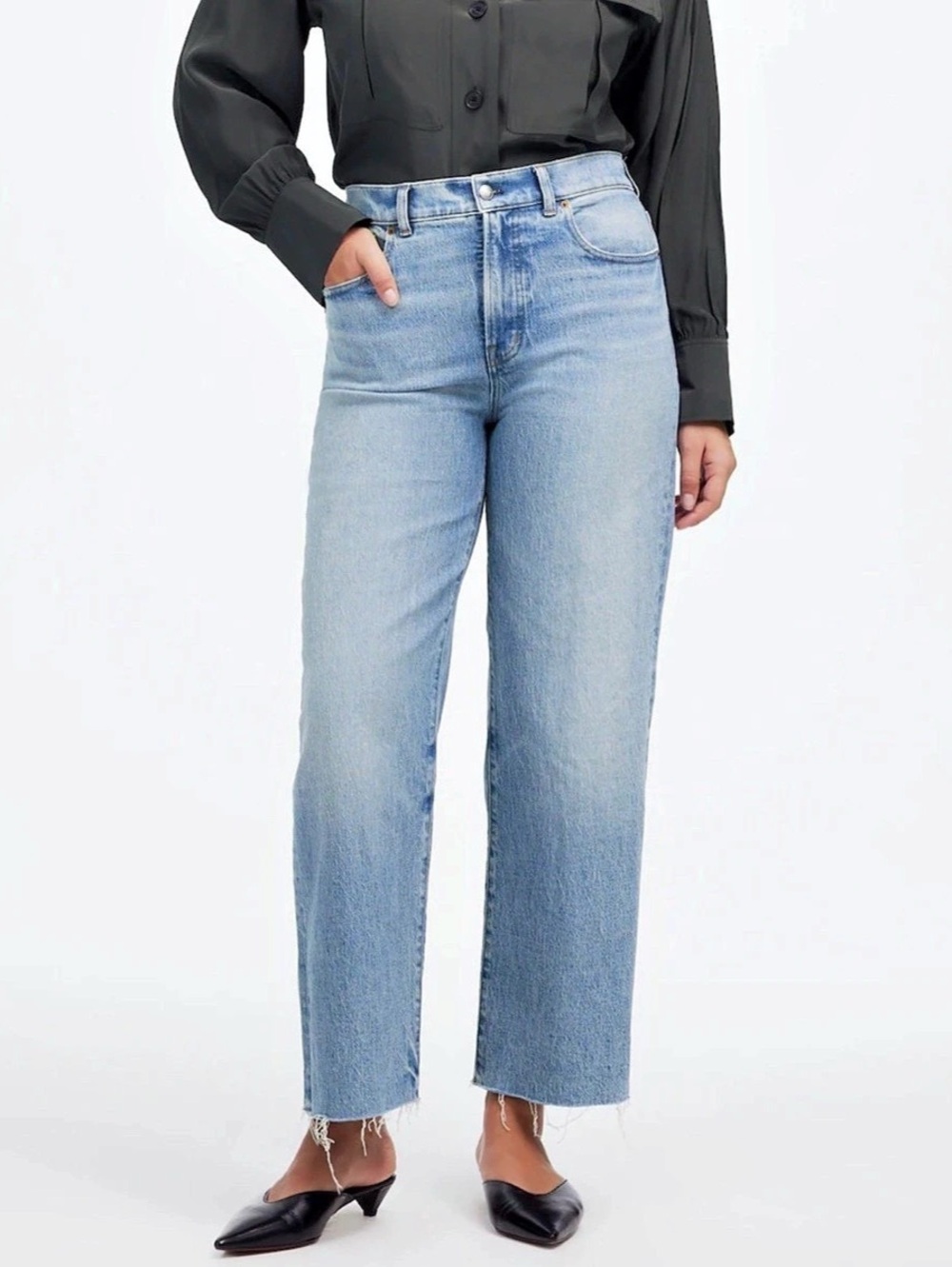 Madewell The Perfect Vintage Wide-Leg Crop Jean Wide-Leg in Blue - Size 32 **sma